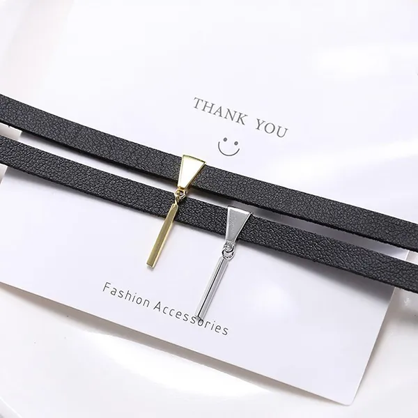 Dây Chuyển Nữ Lili Jewelry Bạc Choker Phối Dây Da LILI_547162 Màu Đen Bạc - Trang sức - Vua Hàng Hiệu