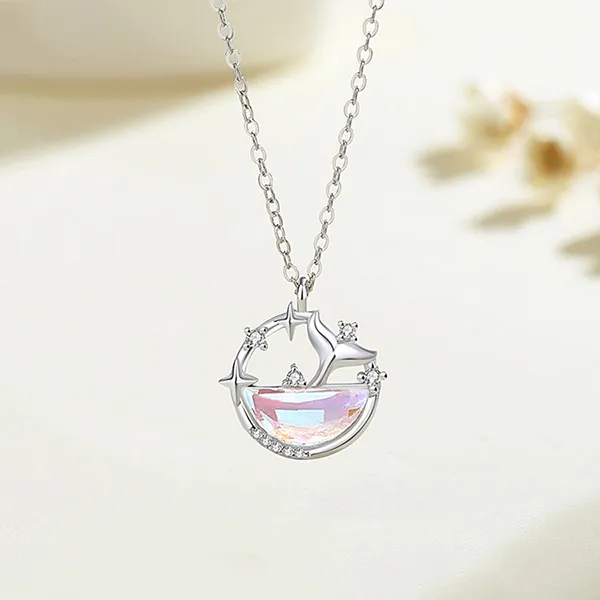 Dây Chuyền Nữ Lili Jewelry Bạc Đính Đá CZ Cá Voi Lấp Lánh Maeve LILI_125824 Màu Bạc