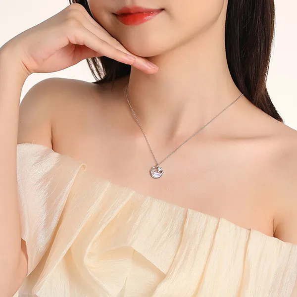 Dây Chuyền Nữ Lili Jewelry Bạc Đính Đá CZ Cá Voi Lấp Lánh Maeve LILI_125824 Màu Bạc