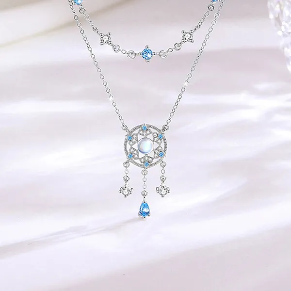Dây Chuyền Nữ Lili Jewelry Bạc Đính Đá CZ Dream Catcher LILI_105160 Màu Bạc Xanh - Trang sức - Vua Hàng Hiệu
