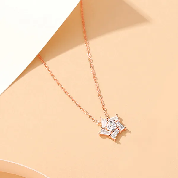 Dây Chuyền Nữ Lili Jewelry Bạc Đính Đá CZ Hình Ngôi Sao 5 Cánh Sawyer LILI_126815 Màu Vàng Hồng - Trang sức - Vua Hàng Hiệu