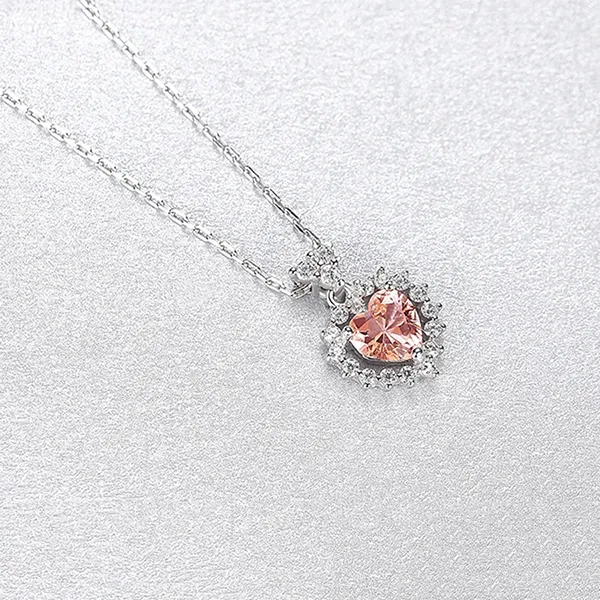 Dây Chuyền Nữ Lili Jewelry Bạc Đính Đá CZ Hình Trái Tim Kiana LILI_098163 Màu Bạc Hồng