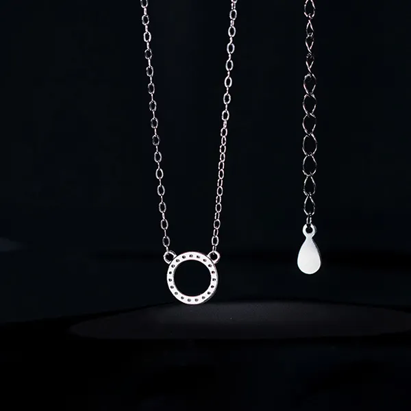 Dây Chuyền Nữ Lili Jewelry Bạc Đính Đá CZ Hình Tròn Cách Điệu Nhỏ Nhắn Dalziel LILI_133849 Màu Bạc