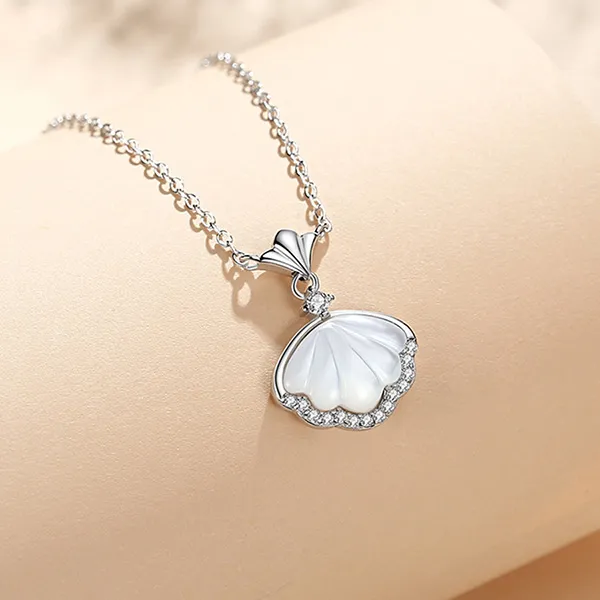 Dây Chuyền Nữ Lili Jewelry Bạc Đính Đá CZ Hình Vỏ Sò Maris LILI_394974 Màu Bạc
