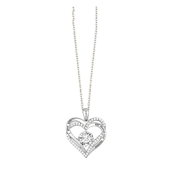 Dây Chuyền Nữ Lili Jewelry Bạc Đính Đá CZ I Love You LILI_098340 Màu Bạc Trắng