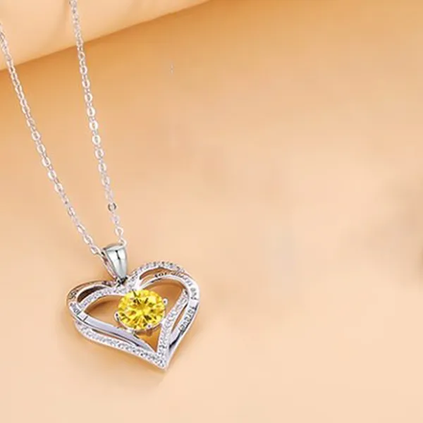 Dây Chuyền Nữ Lili Jewelry Bạc Đính Đá CZ I Love You LILI_098340 Màu Bạc Vàng