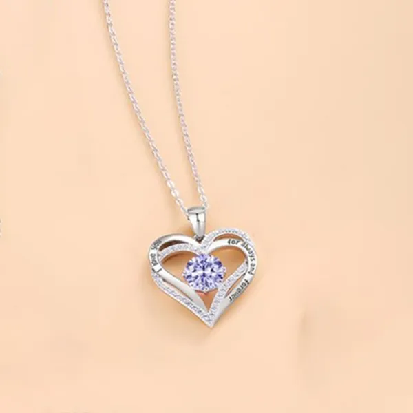Dây Chuyền Nữ Lili Jewelry Bạc Đính Đá CZ I Love You LILI_098340 Màu Bạc/ Vàng Chanh
