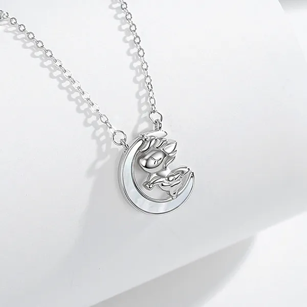 Dây Chuyền Nữ Lili Jewelry Bạc Đính Đá CZ Kỳ Lân Lấp Lánh Starry Unicorn LILI_125672 Màu Bạc