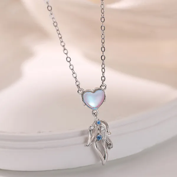 Dây Chuyền Nữ Lili Jewelry Bạc Đính Đá CZ Tiên Cá Tình Yêu Rylee LILI_125868 Màu Xanh Bạc - Trang sức - Vua Hàng Hiệu