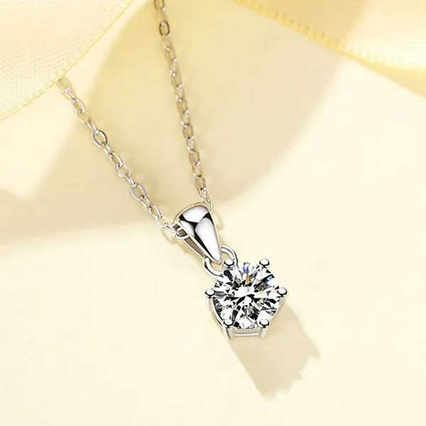Dây Chuyền Nữ Lili Jewelry Bạc Đính Đá CZ Tròn 1 Hột Helga LILI_054012 Màu Bạc - Trang sức - Vua Hàng Hiệu