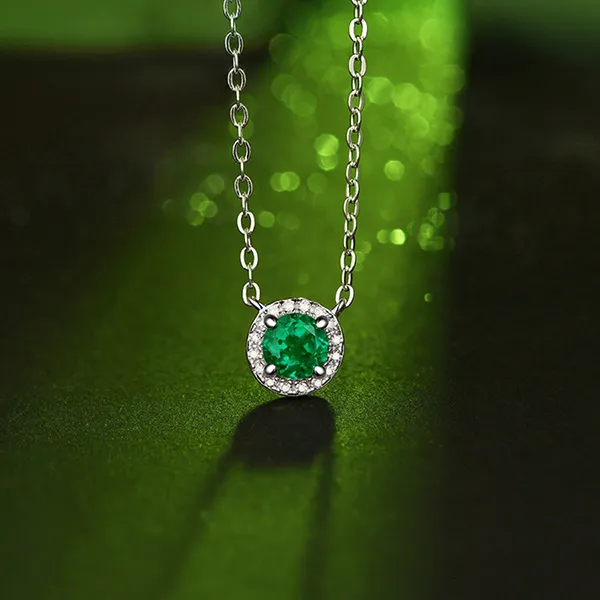 Dây Chuyền Nữ Lili Jewelry Bạc Đính Ngọc Lục Bảo Tổng Hợp Kallie LILI_099082 Màu Xanh Bạc