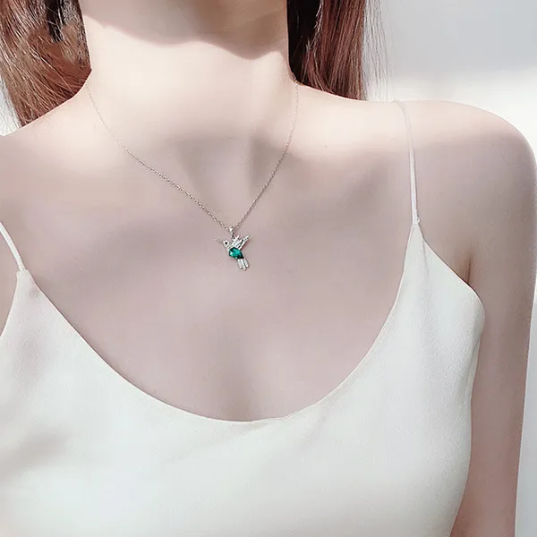 Dây Chuyền Nữ Lili Jewelry Bạc Đính Pha Lê Swarovski Chim Nhạn Zaniyah LILI_098321 Màu Xanh Bạc