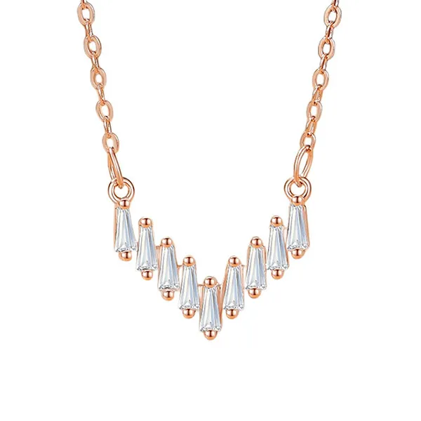 Dây Chuyền Nữ Lili Jewelry Đính Đá CZ Milana LILI_105761 Màu Vàng Hồng