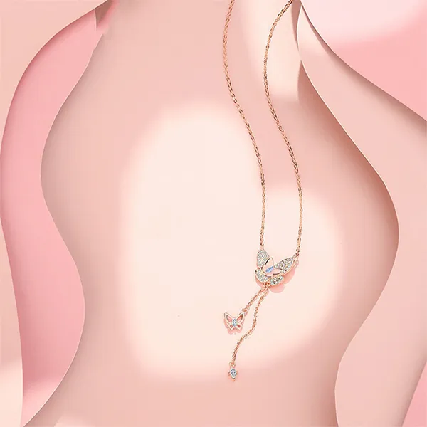 Dây Chuyền Nữ Lili Jewelry Cánh Bướm Brianna LILI_092889 Màu Vàng Hồng