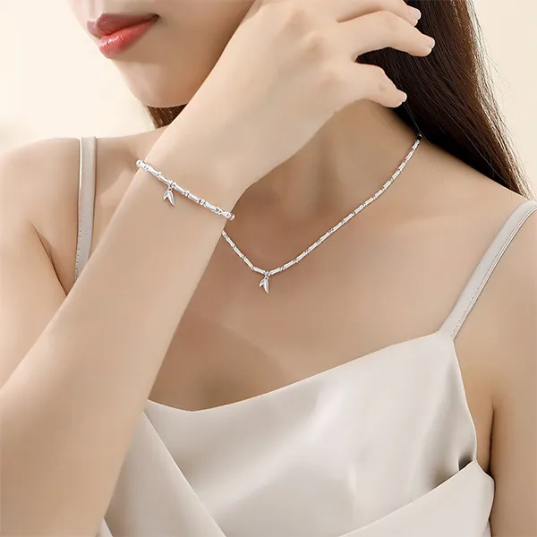 Dây Chuyền Nữ Lili Jewelry Cây Trúc Gideon LILI_106260 Màu Bạc