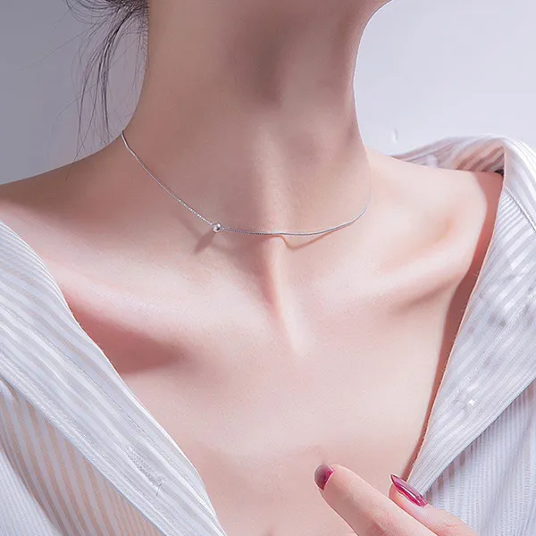 Dây Chuyền Nữ Lili Jewelry Choker Bạc Nữ Hạt Đậu Nhỏ LILI_295669 Màu Bạc - Trang sức - Vua Hàng Hiệu