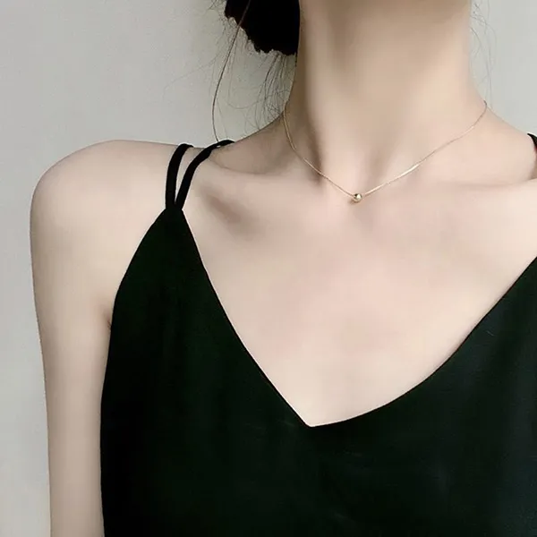 Dây Chuyền Nữ Lili Jewelry Choker Bạc Nữ Hạt Đậu Nhỏ LILI_295669 Màu Vàng - Trang sức - Vua Hàng Hiệu