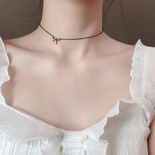Dây Chuyền Nữ Lili Jewelry Choker Hình Nơ Đen Cute LILI_656717 Màu Đen - Trang sức - Vua Hàng Hiệu