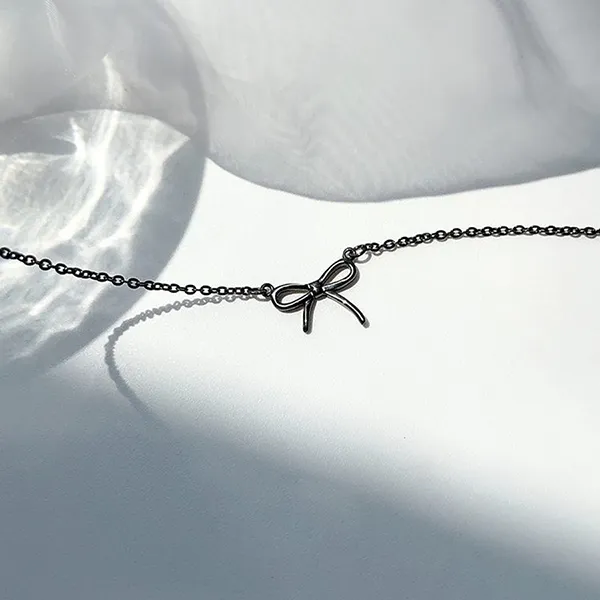 Dây Chuyền Nữ Lili Jewelry Choker Hình Nơ Đen Cute LILI_656717 Màu Đen - Trang sức - Vua Hàng Hiệu