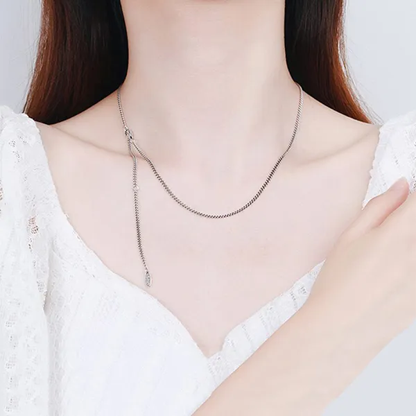 Dây Chuyền Nữ Lili Jewelry Christabel LILI_617252 Chuỗi Chéo Màu Bạc