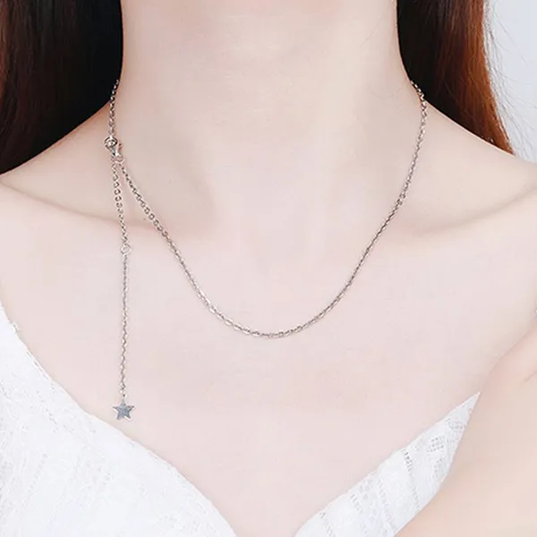 Dây Chuyền Nữ Lili Jewelry Christabel LILI_617252 Chuỗi Chữ Thập Màu Bạc