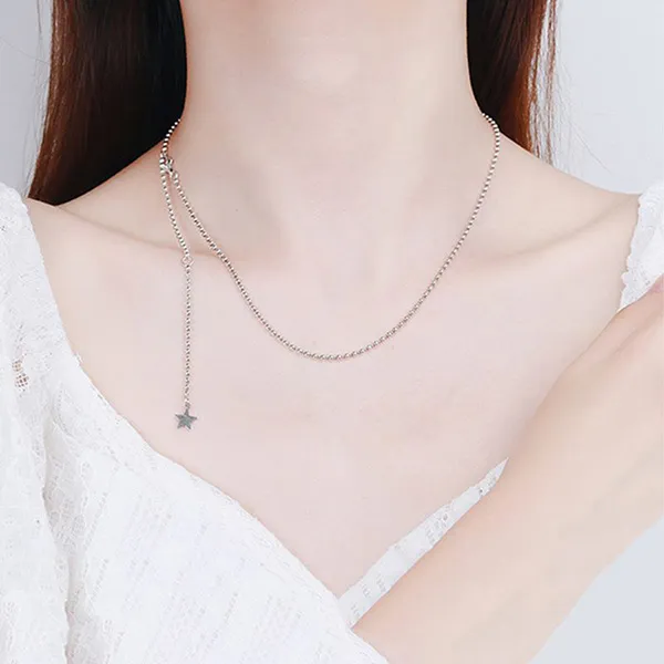 Dây Chuyền Nữ Lili Jewelry Christabel LILI_617252 Chuỗi Hạt Màu Bạc