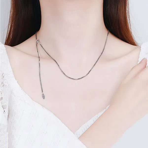 Dây Chuyền Nữ Lili Jewelry Christabel LILI_617252 Chuỗi Hộp Màu Bạc