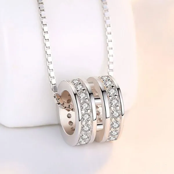 Dây Chuyền Nữ Lili Jewelry Chữ H Đính Đá CZ All Of Love LILI_727112 Màu Bạc