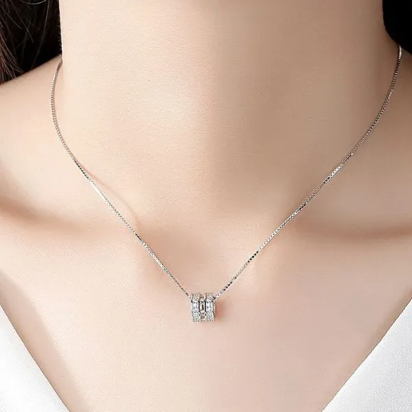 Dây Chuyền Nữ Lili Jewelry Chữ H Đính Đá CZ All Of Love LILI_727112 Màu Bạc