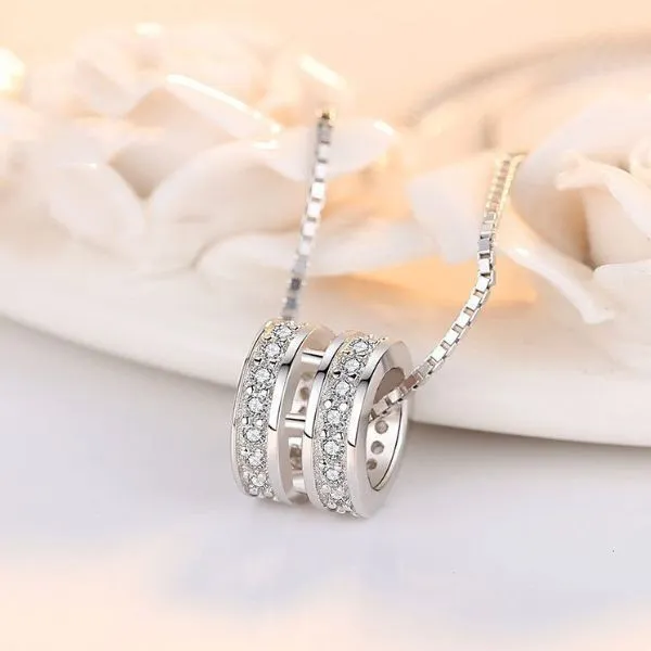 Dây Chuyền Nữ Lili Jewelry Chữ H Đính Đá CZ All Of Love LILI_727112 Màu Bạc