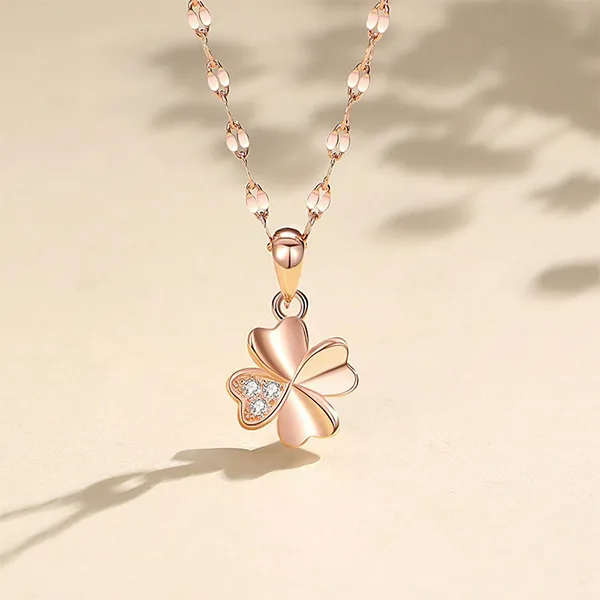 Dây Chuyền Nữ Lili Jewelry Cỏ 4 Lá Elyse LILI_098394 Màu Vàng Hồng - Trang sức - Vua Hàng Hiệu