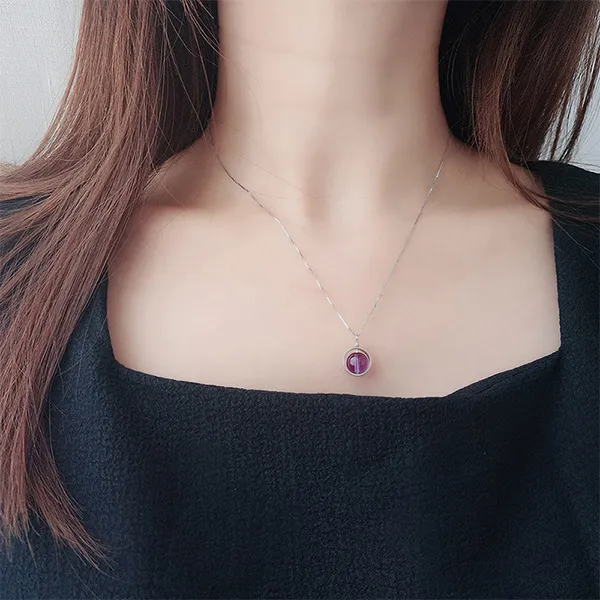 Dây Chuyền Nữ Lili Jewelry Đá Phong Thủy Katherine LILI_159870 Màu Bạc Tím