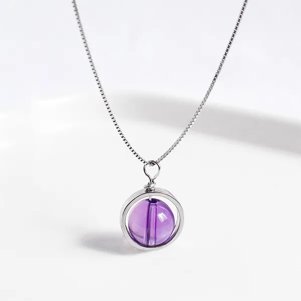 Dây Chuyền Nữ Lili Jewelry Đá Phong Thủy Katherine LILI_159870 Màu Bạc Tím