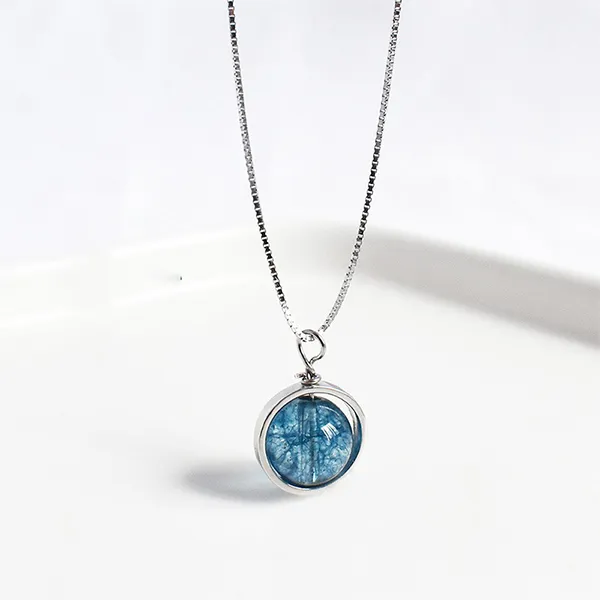 Dây Chuyền Nữ Lili Jewelry Đá Phong Thủy Katherine LILI_159870 Màu Bạc Xanh Dương