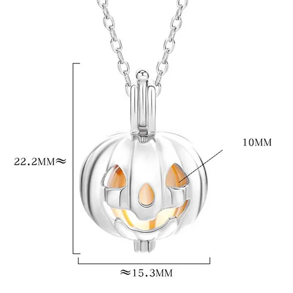 Dây Chuyền Nữ Lili Jewelry Dạng Lồng Đóng Mở Halloween Chứa Đá CZ LILI_636964 Màu Bạc (Bí Ngô) - Trang sức - Vua Hàng Hiệu
