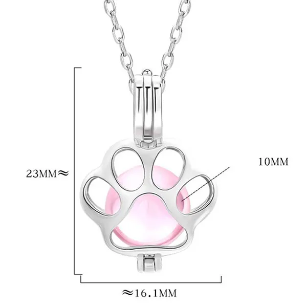 Dây Chuyền Nữ Lili Jewelry Dạng Lồng Đóng Mở Hình Đồ Vật Chứa Đá CZ LILI_564472 Màu Bạc (Chân Mèo)