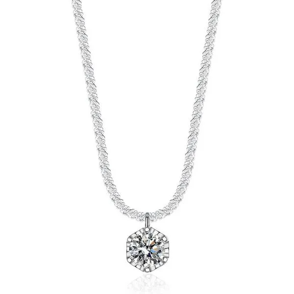 Dây Chuyền Nữ Lili Jewelry Dây Xù Đính Kim Cương Moissanite Marlowe LILI_105891 Màu Trắng