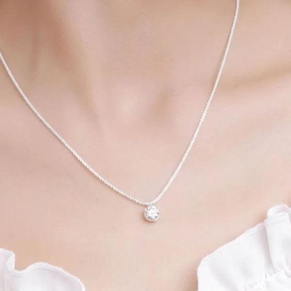 Dây Chuyền Nữ Lili Jewelry Dây Xù Đính Kim Cương Moissanite Marlowe LILI_105891 Màu Trắng