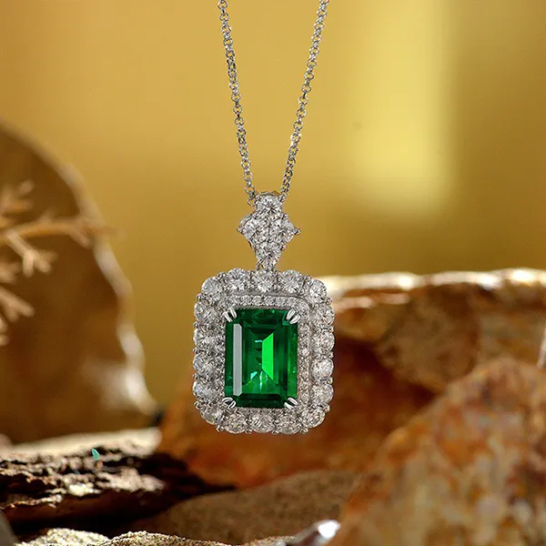 Dây Chuyền Nữ Lili Jewelry Đính Đá Carbon Tổng Hợp Heulwen LILI_474746 Màu Xanh Bạc - Trang sức - Vua Hàng Hiệu