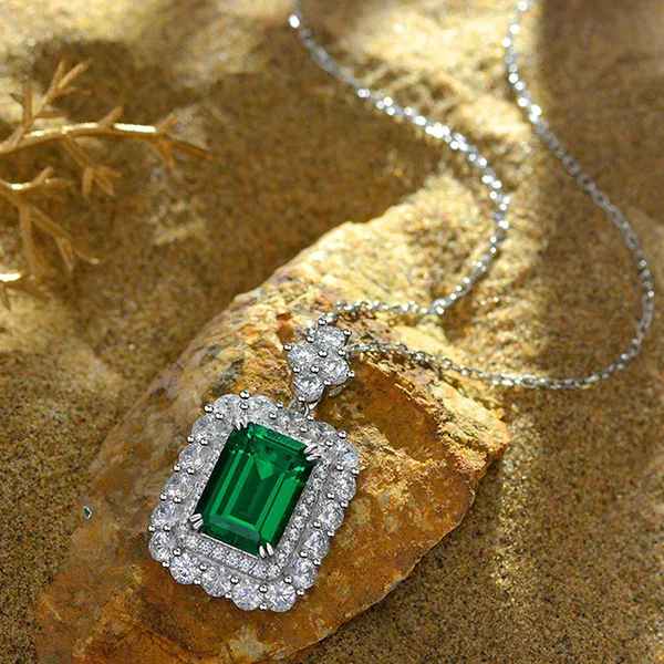 Dây Chuyền Nữ Lili Jewelry Đính Đá Carbon Tổng Hợp Heulwen LILI_474746 Màu Xanh Bạc - Trang sức - Vua Hàng Hiệu