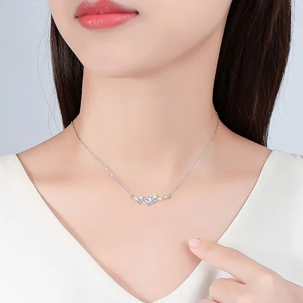 Dây Chuyền Nữ Lili Jewelry Đính Đá CZ Bầu Trời Sao Peyton LILI_126009 Màu Bạc - Trang sức - Vua Hàng Hiệu
