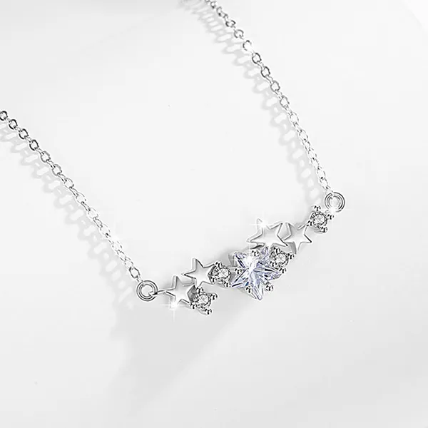 Dây Chuyền Nữ Lili Jewelry Đính Đá CZ Bầu Trời Sao Peyton LILI_126009 Màu Bạc - Trang sức - Vua Hàng Hiệu