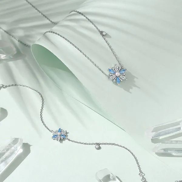 Dây Chuyền Nữ Lili Jewelry Đính Đá CZ Bông Tuyết Gemma LILI_091975 Màu Trắng - Trang sức - Vua Hàng Hiệu