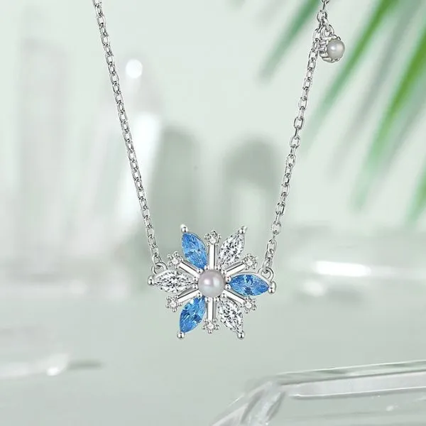 Dây Chuyền Nữ Lili Jewelry Đính Đá CZ Bông Tuyết Gemma LILI_091975 Màu Trắng - Trang sức - Vua Hàng Hiệu