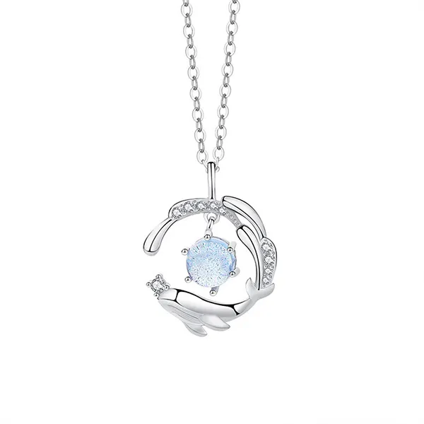 Dây Chuyền Nữ Lili Jewelry Đính Đá CZ Cá Voi Và Biển Stormi LILI_098405 Màu Xanh Dương - Trang sức - Vua Hàng Hiệu