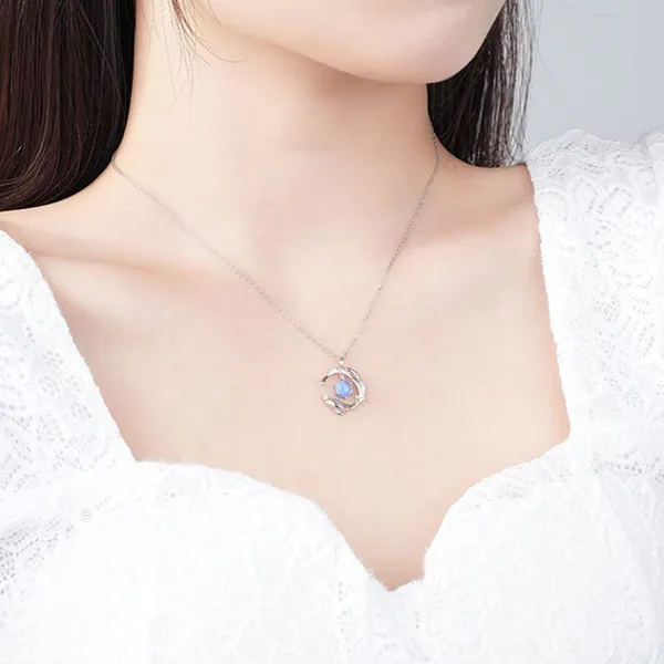 Dây Chuyền Nữ Lili Jewelry Đính Đá CZ Cá Voi Và Biển Stormi LILI_098405 Màu Xanh Dương - Trang sức - Vua Hàng Hiệu