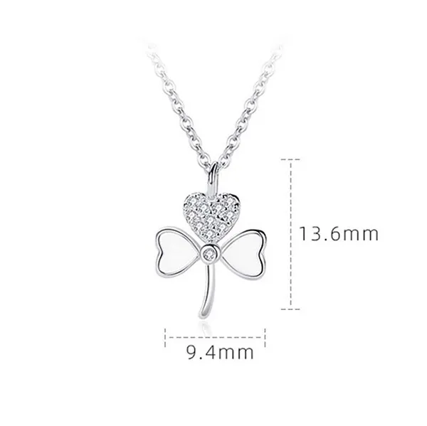 Dây Chuyền Nữ Lili Jewelry Đính Đá CZ Cỏ 3 Lá LILI_177277 Màu Bạc