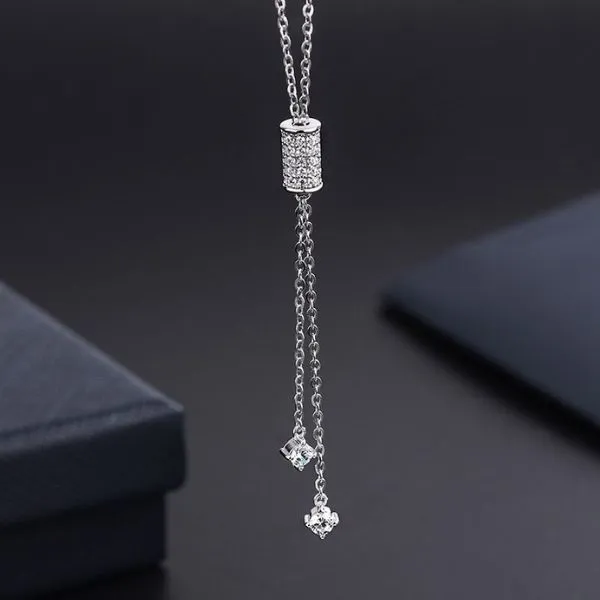 Dây Chuyền Nữ Lili Jewelry Đính Đá CZ Dạng Nút Thắt Độc Đáo LILI_947614 Màu Trắng - Trang sức - Vua Hàng Hiệu