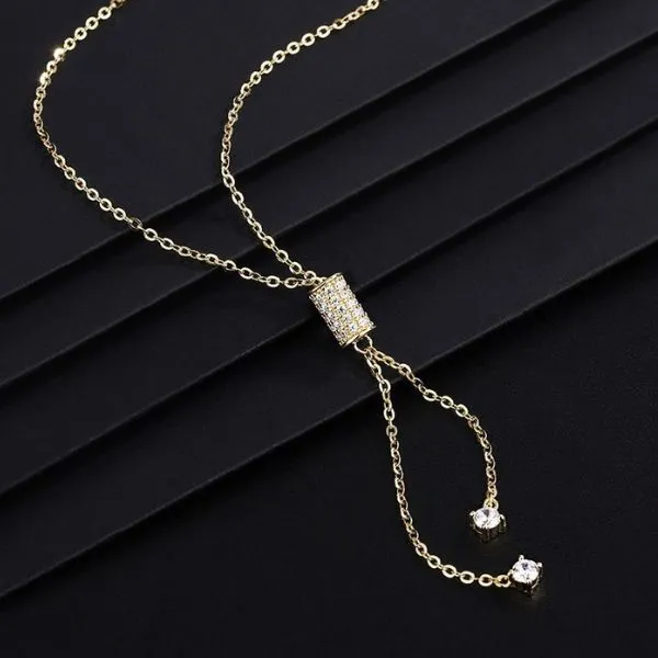 Dây Chuyền Nữ Lili Jewelry Đính Đá CZ Dạng Nút Thắt Độc Đáo LILI_947614 Màu Vàng Gold - Trang sức - Vua Hàng Hiệu