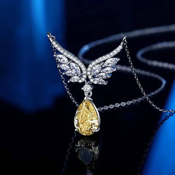 Dây Chuyền Nữ Lili Jewelry Đính Đá CZ Đôi Cánh Thiên Thần Archangel LILI_329434 Màu Vàng Bạc